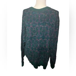 Vintage Cotton Grandpa Sweater Multicolor Cosby Large